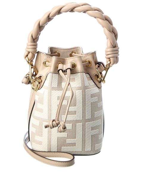 White PVC 'F is Fendi' Mon Tresor Bucket Bag 